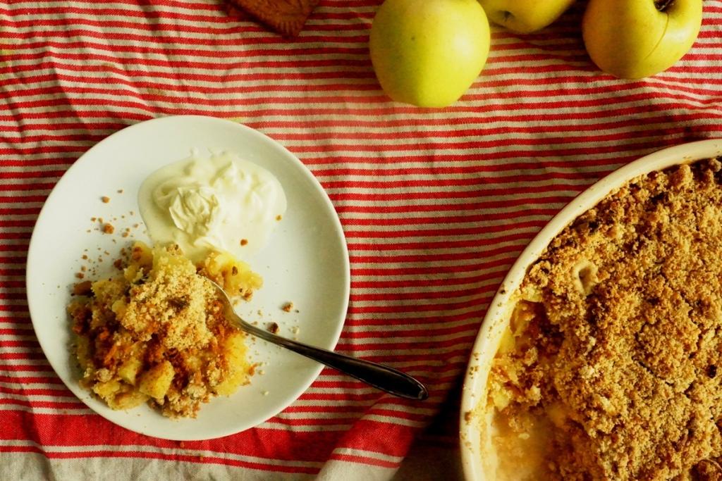 recette crumble aux pommes Toque et Tablier