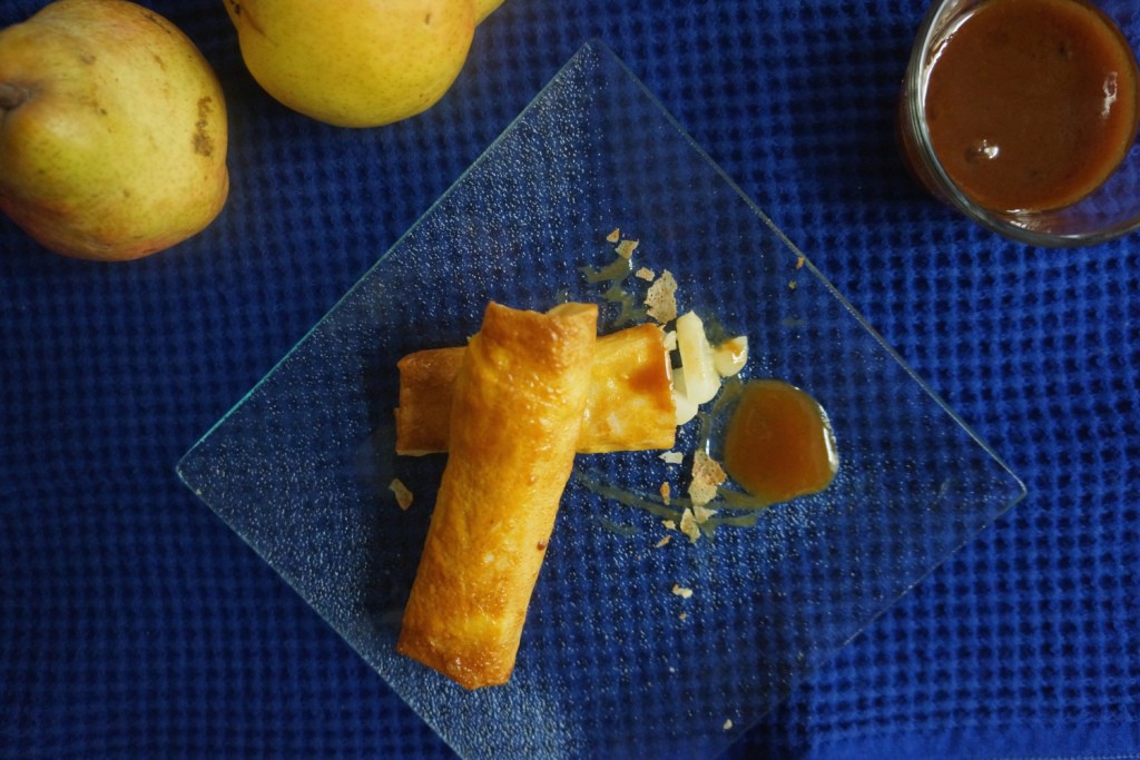 nems de poires caramel au beurre sale toque et tablier