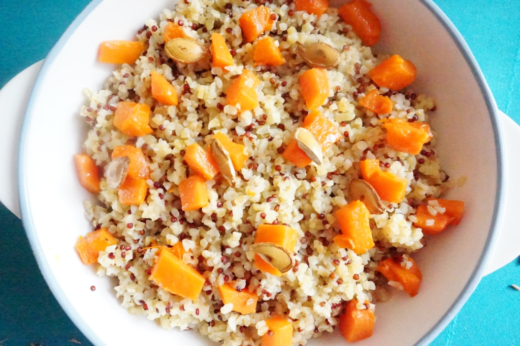 risotto de quinoa et boulghour au potiron rôti et cumin toque et tablier (2)