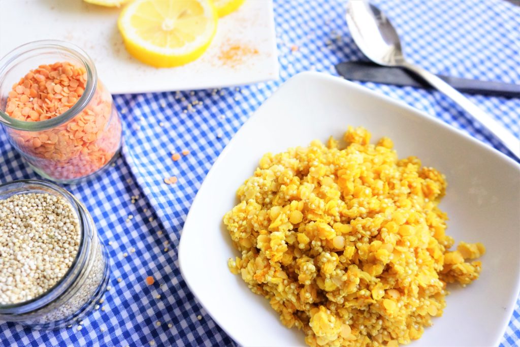 lentille corail quinoa curcuma toque et tablier