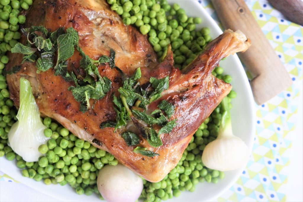 épaule agneau petit pois toque et tablier