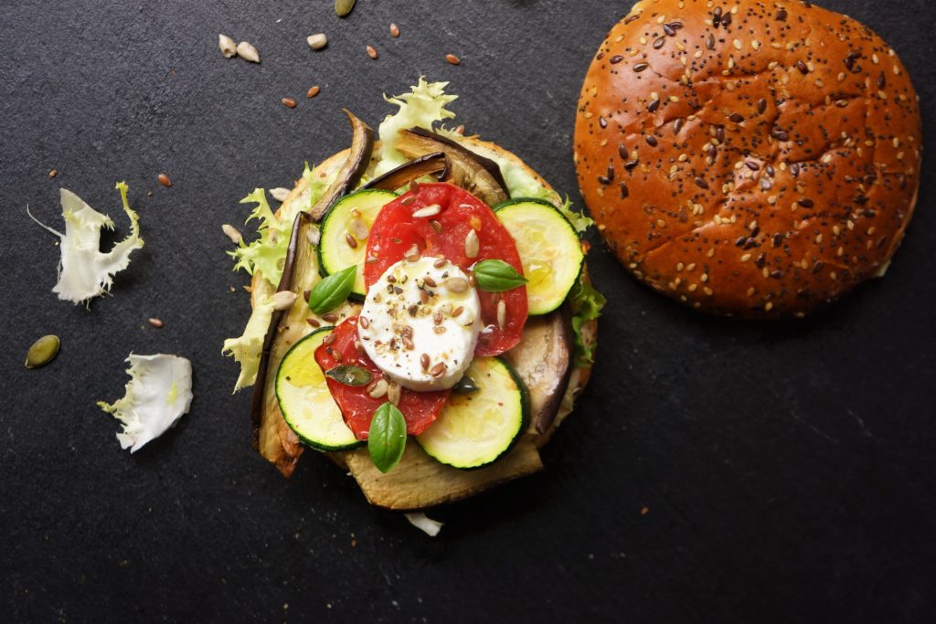 burger légumes toque et tablier